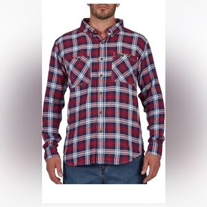 Smith's Workwear Men's Two Pocket Button Down Flannel Shirt New With Tags Size L